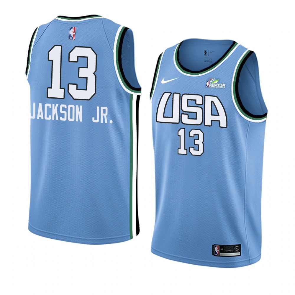 Баскетбольная джерси 2019 Team World Jaren Jackson Jr. #13 NBA Rising Star Blue Swingman