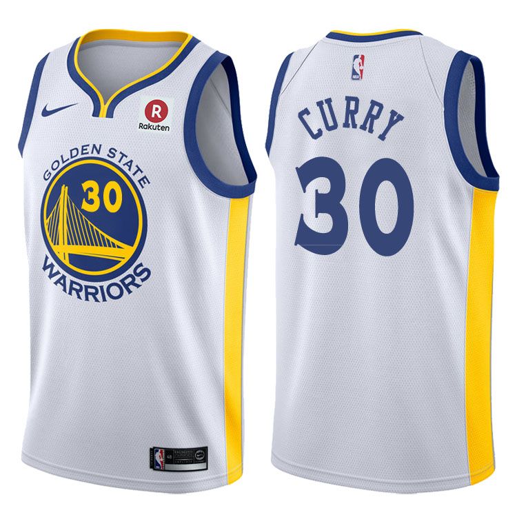 Баскетбольная джерси 2017-18 Stephen Curry Warriors #30 Association Rakuten White