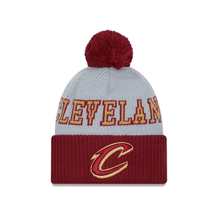 Шапка New Era Cleveland Cavaliers 2024 Tip Off Pom Knit NBA Beanie