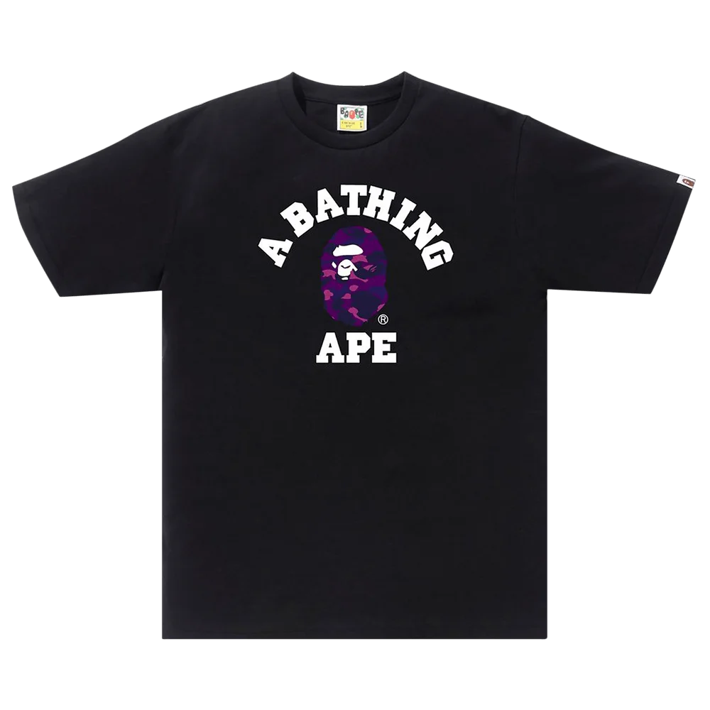 BAPE Color Camo College T-Shirt 'Black / Purple'