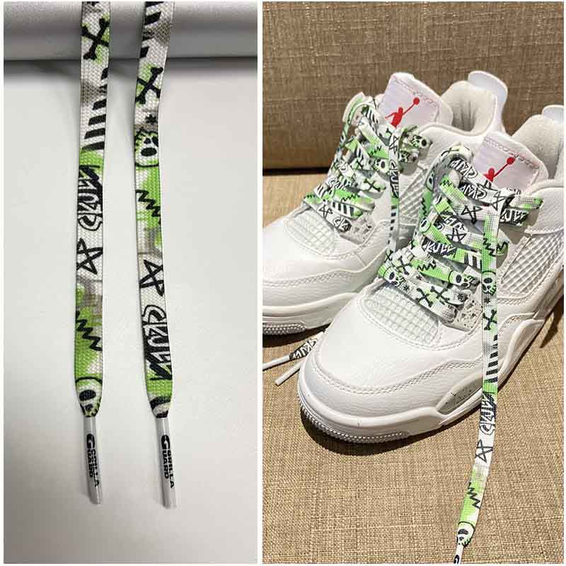 Шнурки Gorilla Guard Air Jordan 4 Sculls Green Laces