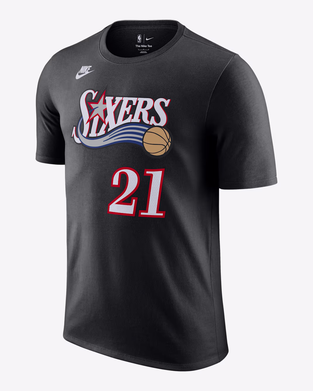 Мужская футболка Nike NBA Joel Embiid Philadelphia 76ers Hardwood Classics Essentials Black