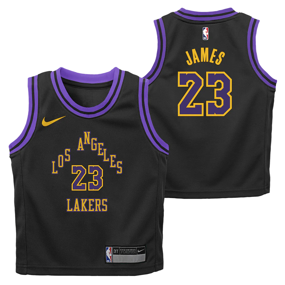 Баскетбольная джерси 2023-24 Los Angeles Lakers LeBron James #23 Toddler City Edition Black Jersey