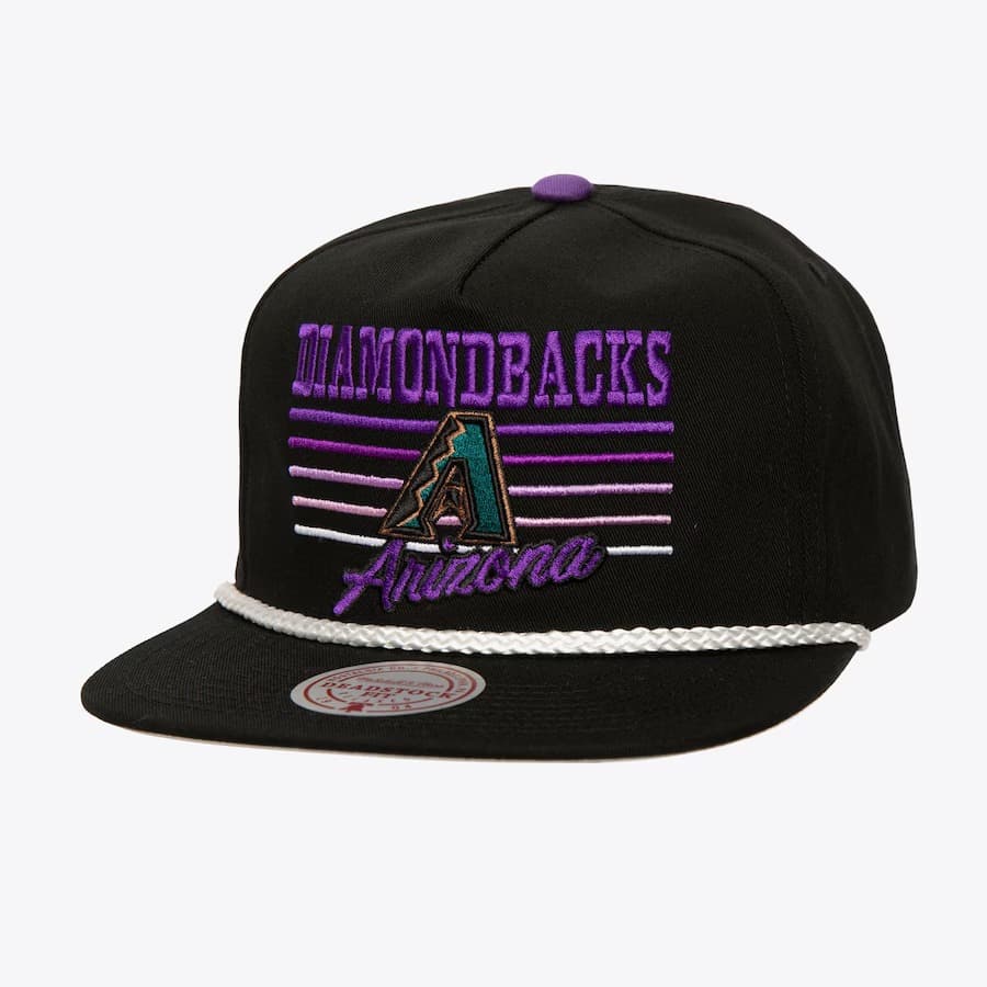 Бейсболка Mitchell & Ness Black Arizona Diamondbacks Cooperstown Collection Radiant Lines Deadstock Snapback Hat