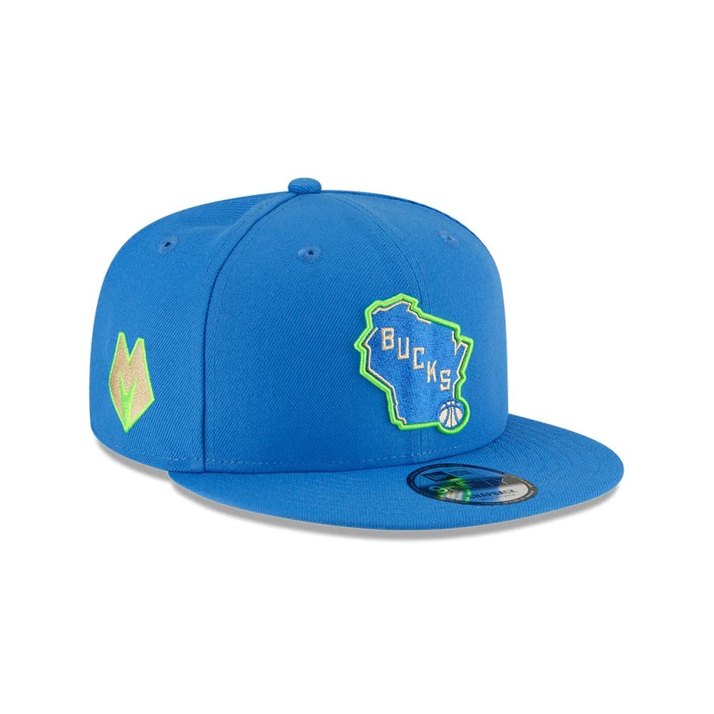Бейсболка New Era Milwaukee Bucks 9FIFTY Alternate 2024 City Edition NBA Snapback Hat