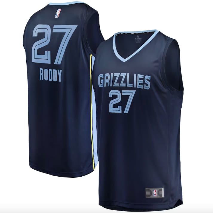 Баскетбольная джерси 2022 NBA Draft First Round Pick Memphis Grizzlies #27 David Roddy Fast Break Icon Navy Jersey