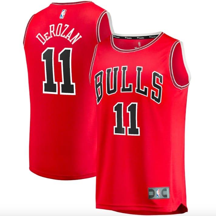 Баскетбольная джерси 2021-22 Chicago Bulls #11 DeMar DeRozan  Fast Break Icon Red Jersey