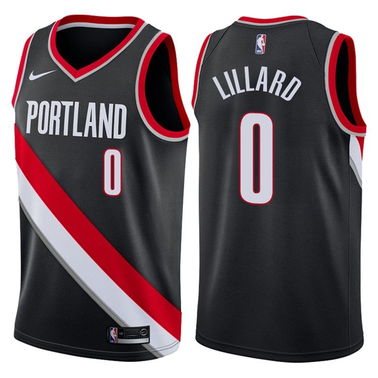 Баскетбольная джерси 2017-18 Damian Lillard Portland Trail Blazers #0 Icon Black