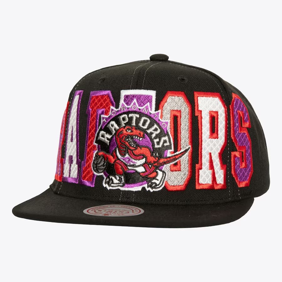 Бейсболка Mitchell & Ness Black Toronto Raptors Hardwood Classics Varsity Bust Snapback Hat