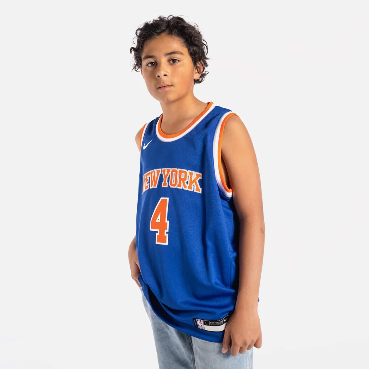 Баскетбольная джерси 2022-23 New York Knicks Derrick Rose #4 Youth Swingman Icon Edition Blue Jersey