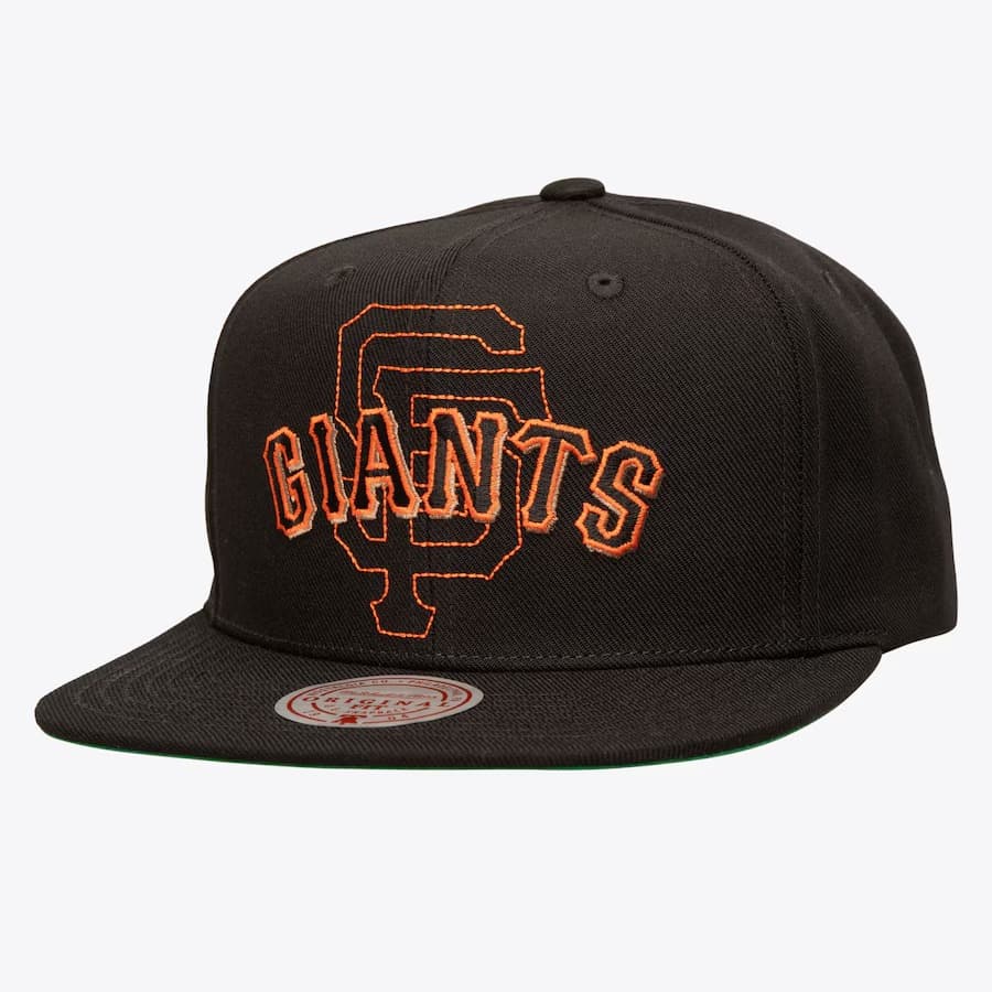 Бейсболка Mitchell & Ness Black San Francisco Giants Double Up Snapback Hat