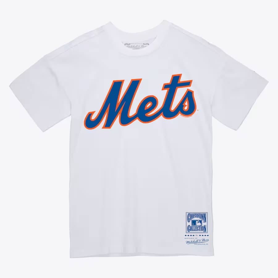 Футболка Mitchell & Ness White New York Mets Wordmark T-Shirt