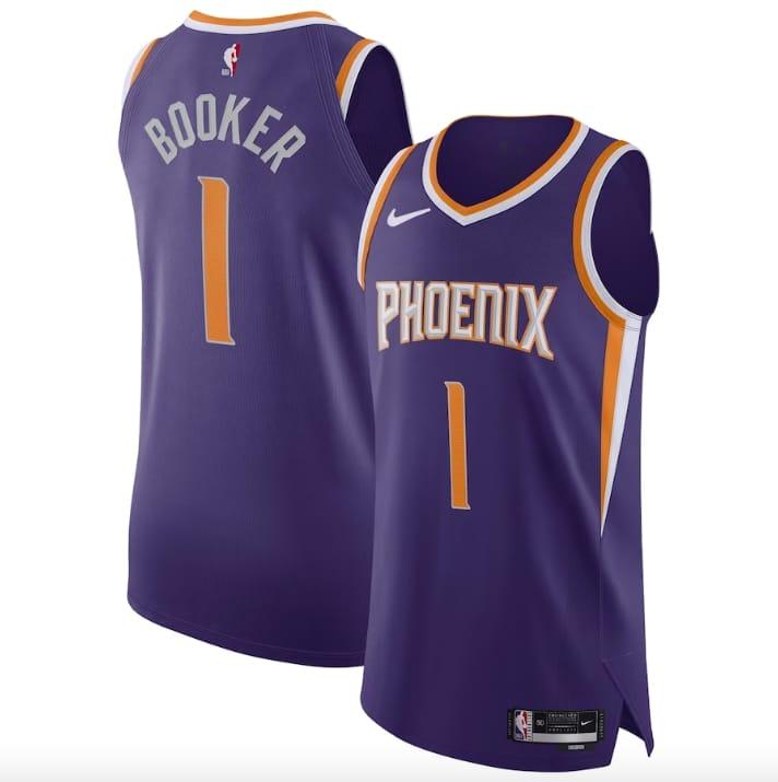 Баскетбольная джерси 2022-23 Phoenix Suns #1 Devin Booker Authentic Icon Purple Jersey