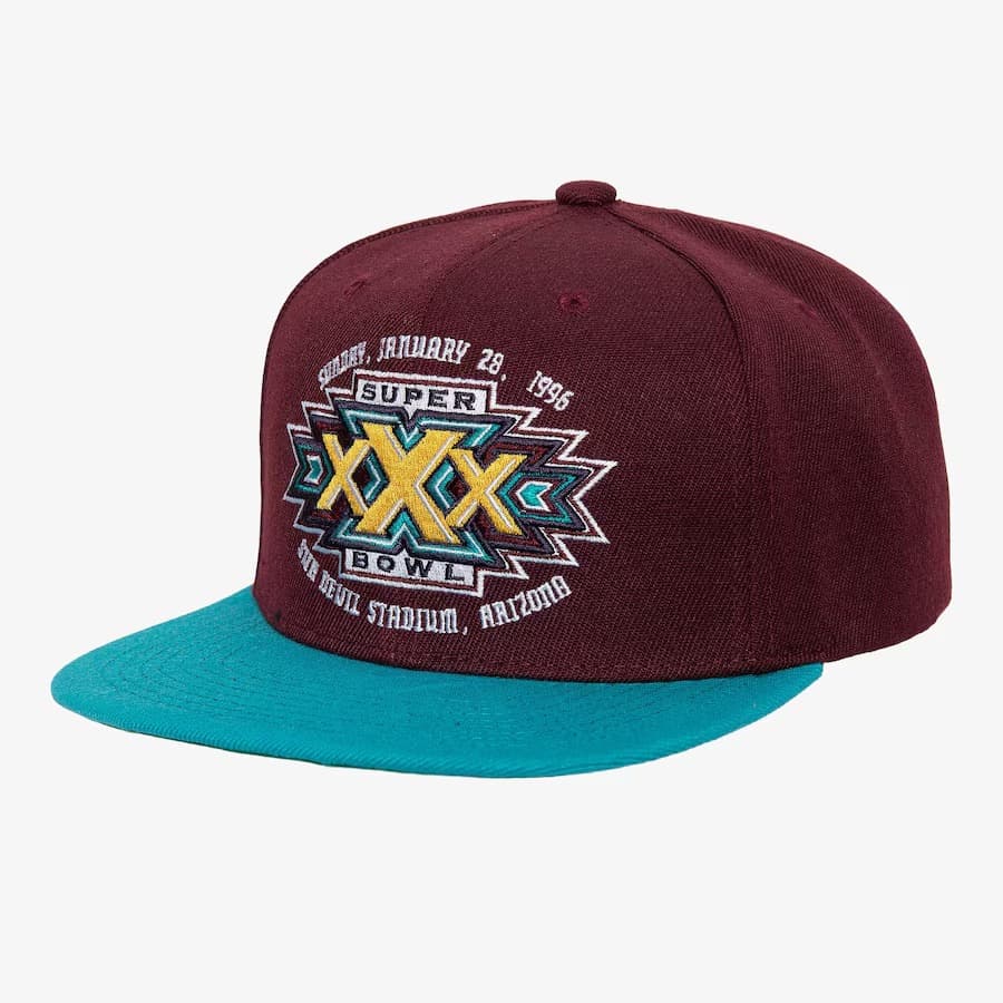 Бейсболка Mitchell & Ness Maroon NFL Superbowl XXX Snapback Hat