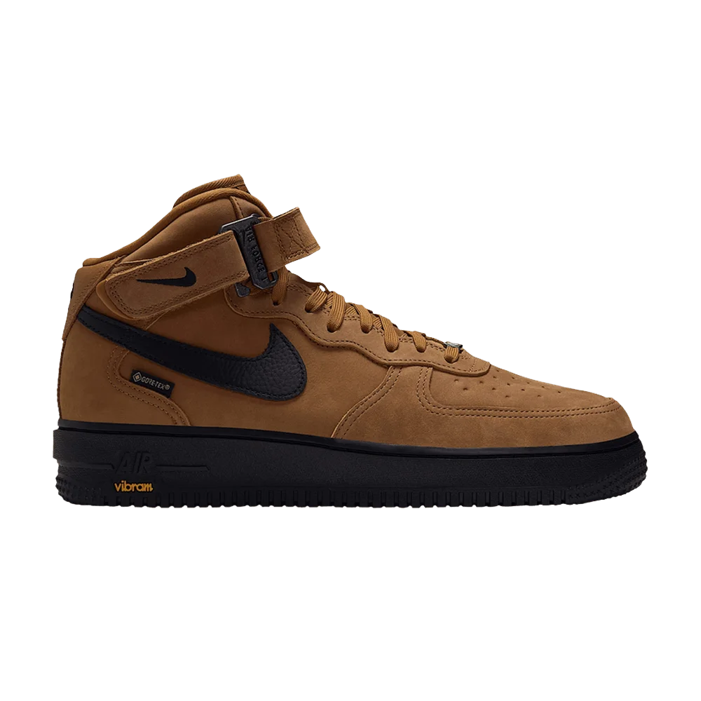Кроссовки Nike Air Force 1 Mid '07 GORE-TEX Vibram 'Wheat Total Orange Black'