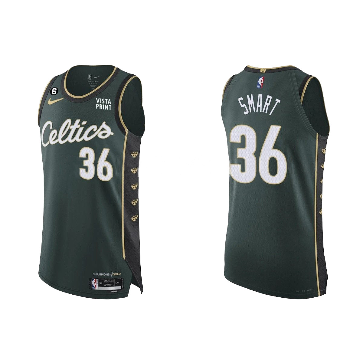 Баскетбольная джерси 2022-23 Boston Celtics #36 Marcus Smart Authentic Green City Jersey