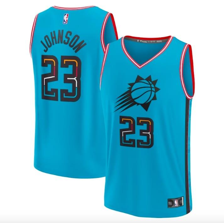 Баскетбольная джерси 2022-23 Phoenix Suns #23 Cameron Johnson Fastbreak City Turquoise Jersey