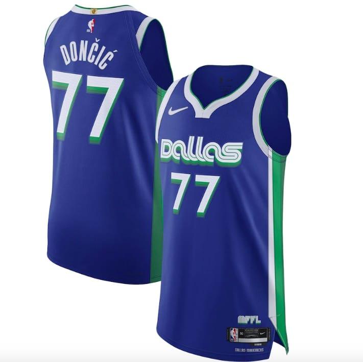 Баскетбольная джерси 2022-23 Dallas Mavericks #77 Luka Doncic Nike Authentic City Blue Jersey