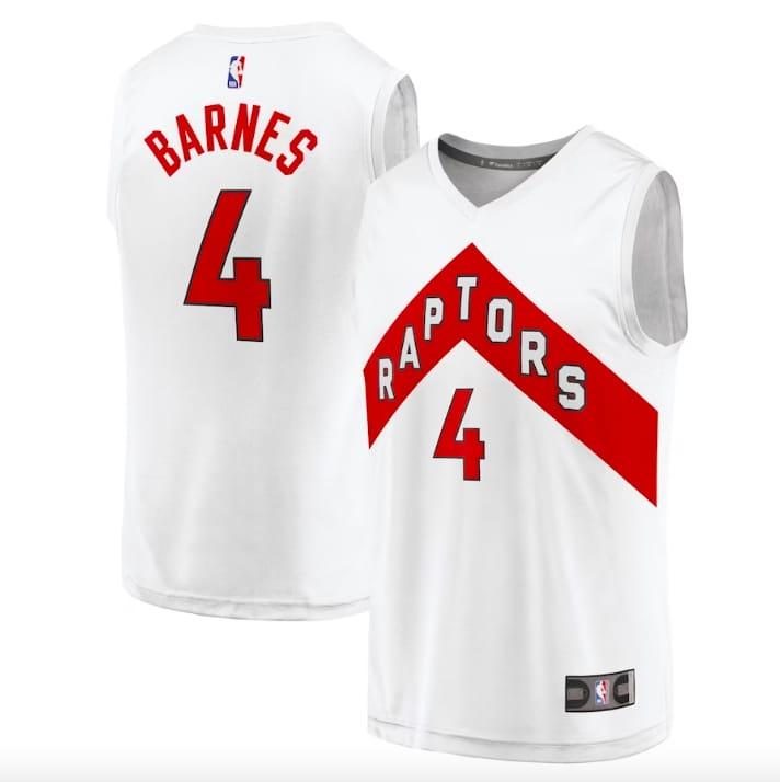 Баскетбольная джерси 2022-23 Toronto Raptors #4 Scottie Barnes Fast Break Association White Jersey