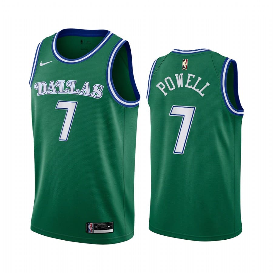 Баскетбольная джерси 2020-21 Dallas Mavericks #7 Dwight Powell Classic Edition Green Swingman Jersey