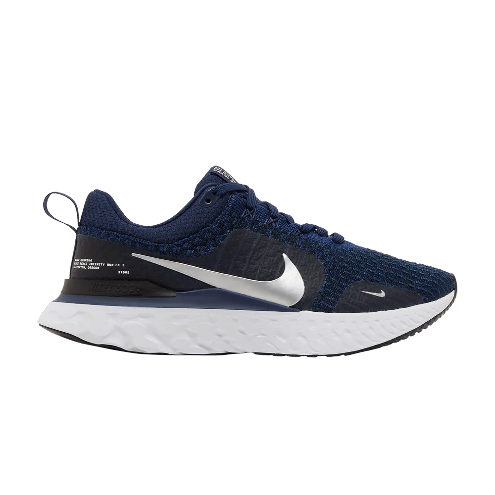 Кроссовки Nike React Infinity Run Flyknit 3 'College Navy Metallic Silver'