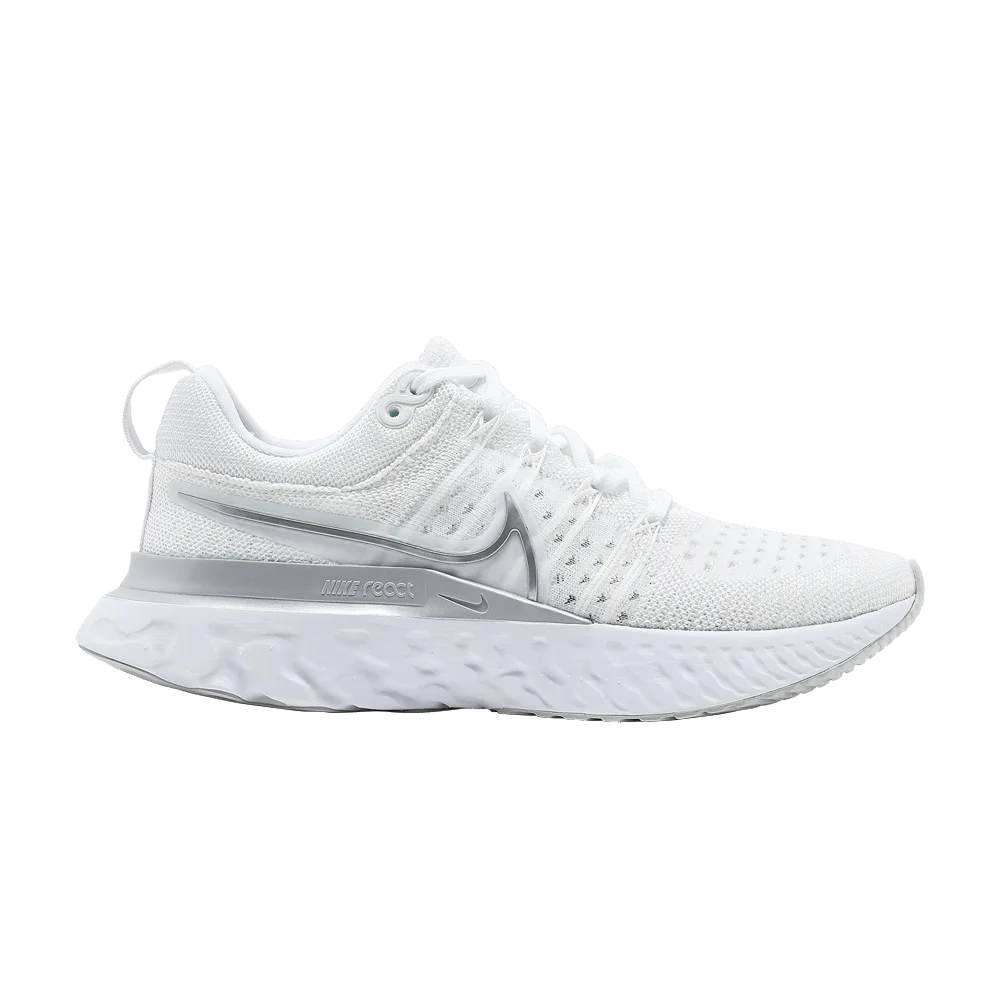 Кроссовки Nike Wmns React Infinity Run Flyknit 2 'White Metallic Silver'
