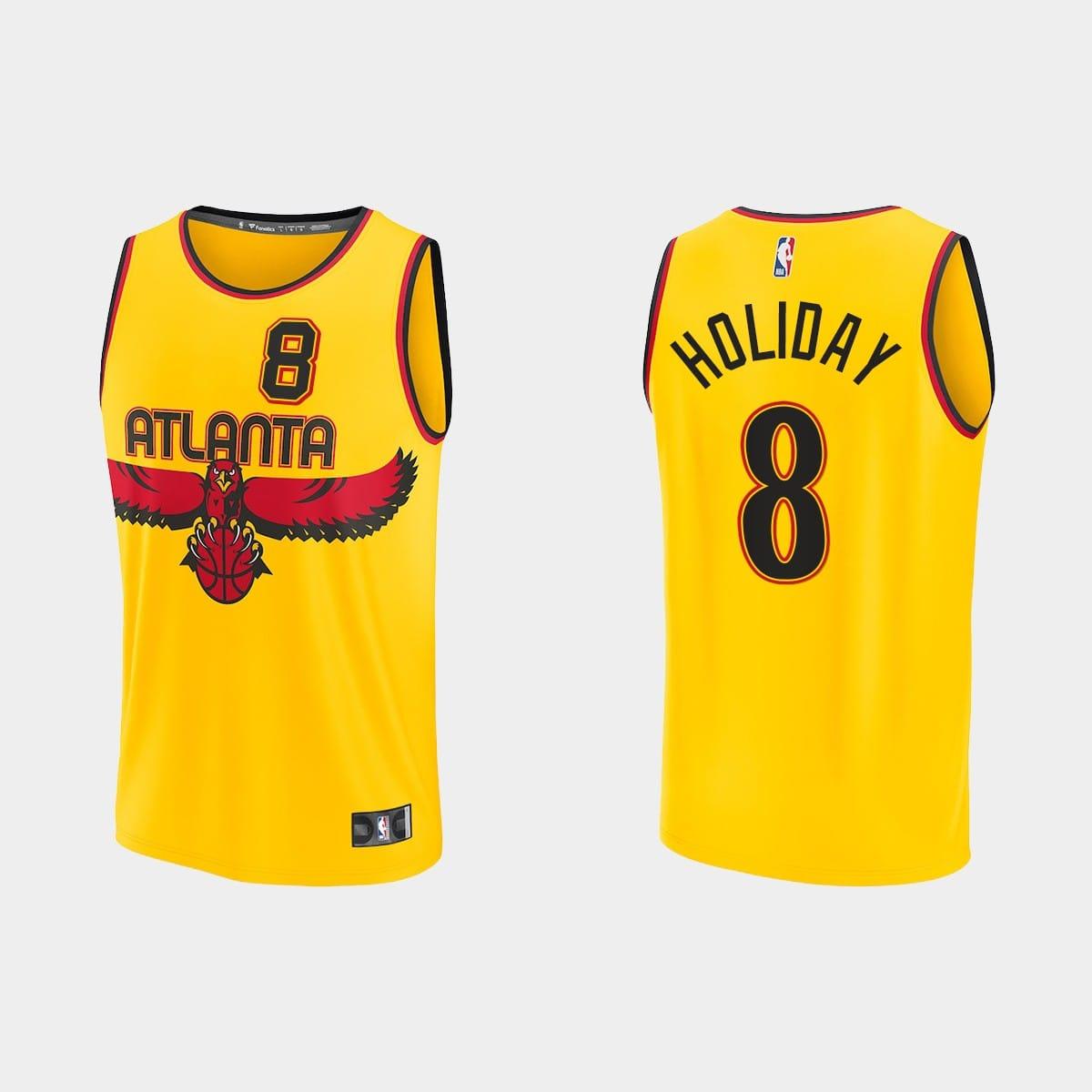 Баскетбольная джерси Atlanta Hawks #8 Justin Holiday Replica City Gold Jersey