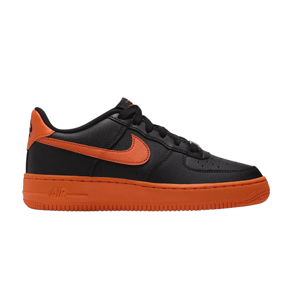 Кроссовки Nike Air Force 1 GS 'Black Safety Orange'