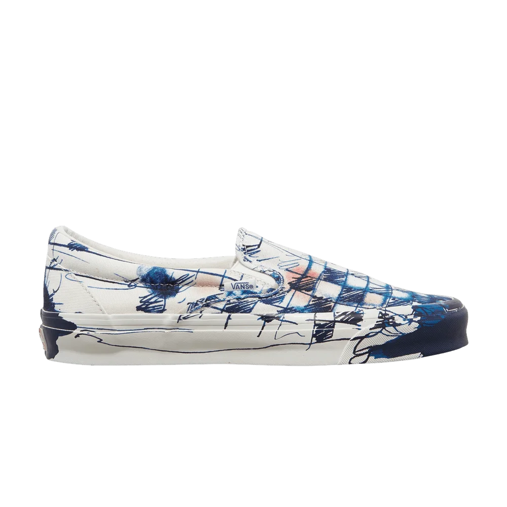 Кроссовки Connor Tingley x Vans OG Classic Slip-On LX 'Checkerboard - White Blue'