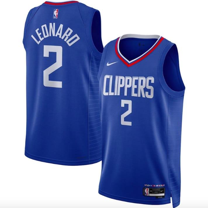 Баскетбольная джерси 2022-23 LA Clippers #2 Kawhi Leonard Swingman Icon Royal Jersey