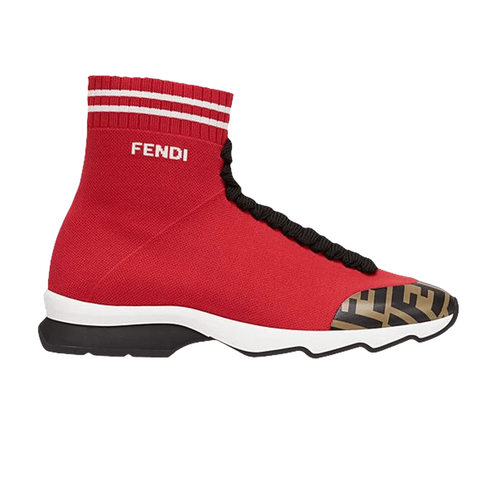 Кроссовки Fendi Wmns FF Motif Fabric Sneaker Mid 'Red'