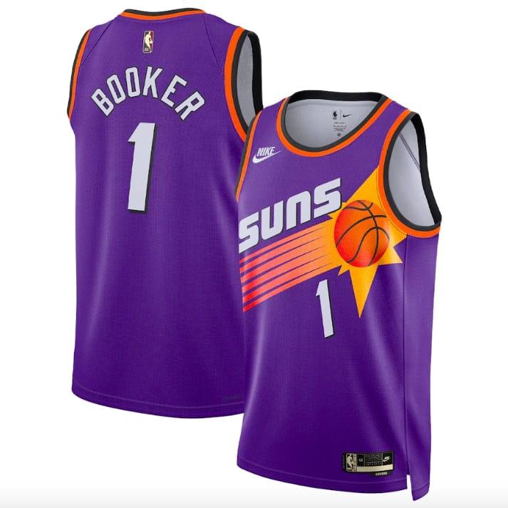 Баскетбольная джерси 2022-23 Phoenix Suns #1 Devin Booker Swingman Classic Purple Jersey