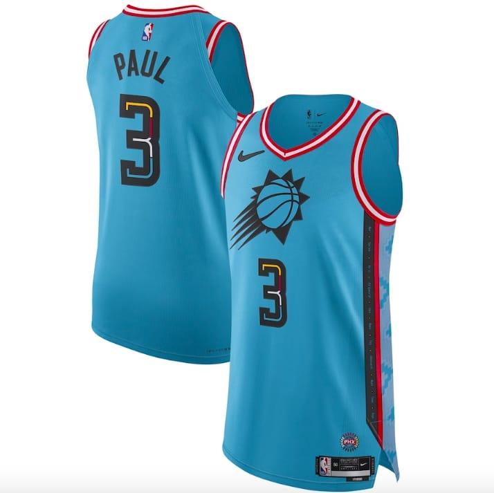 Баскетбольная джерси 2022-23 Phoenix Suns #3 Chris Paul Authentic City Turquoise Jersey