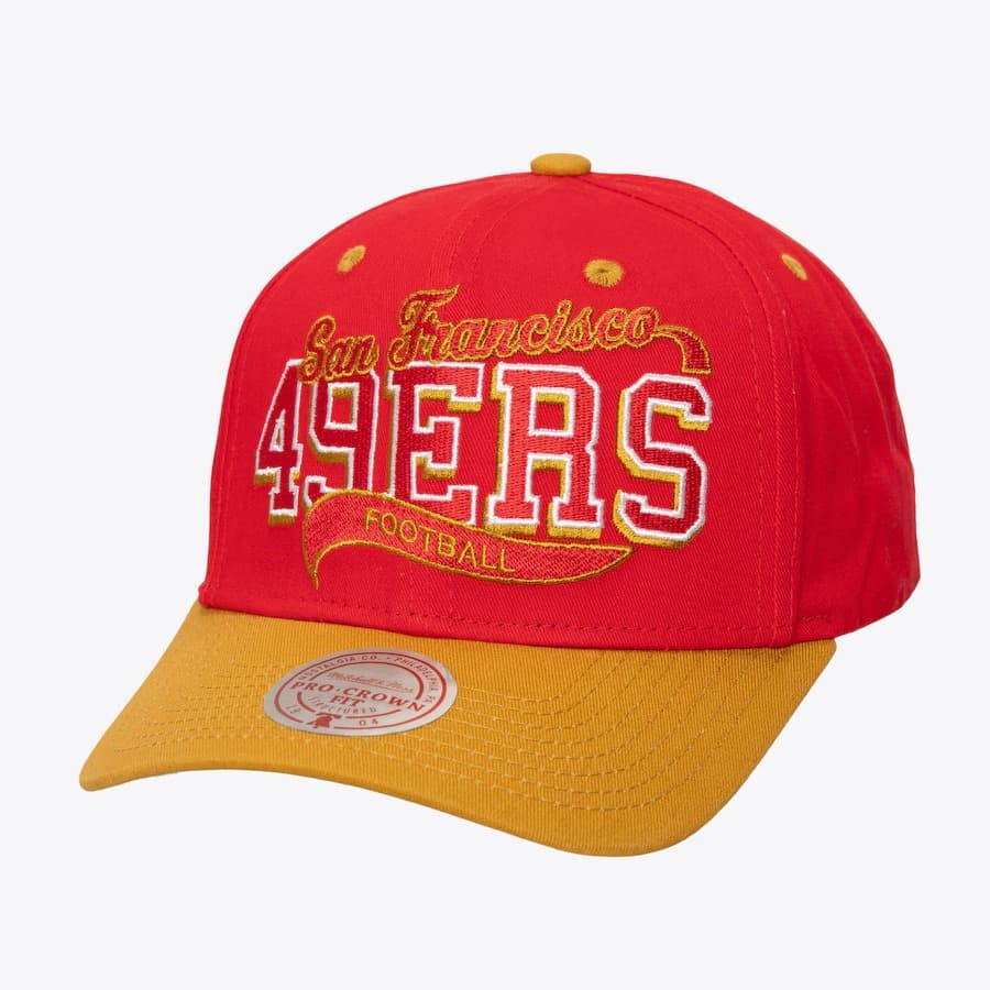 Бейсболка Mitchell & Ness Scarlet San Francisco 49ers Block Sweep Pro Adjustable Hat