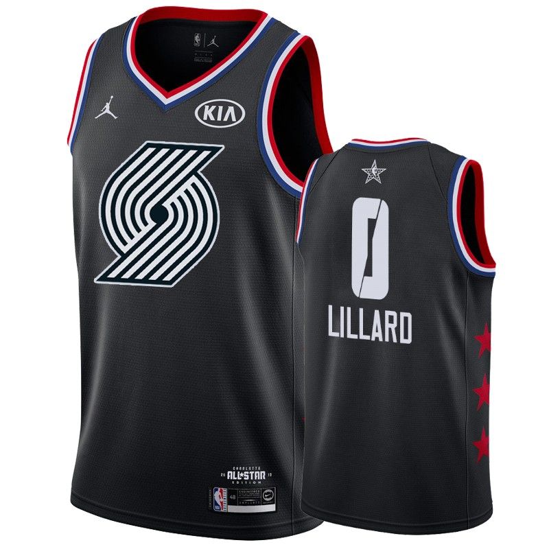 Баскетбольная джерси 2019 NBA All-Star Blazers Damian Lillard #0 Black Swingman Jersey
