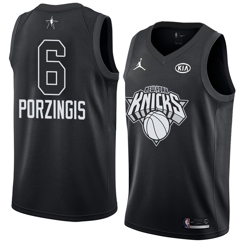 Баскетбольная джерси 2018 All-Star Knicks Kristaps Porzingis #6 Black Swingman Jersey