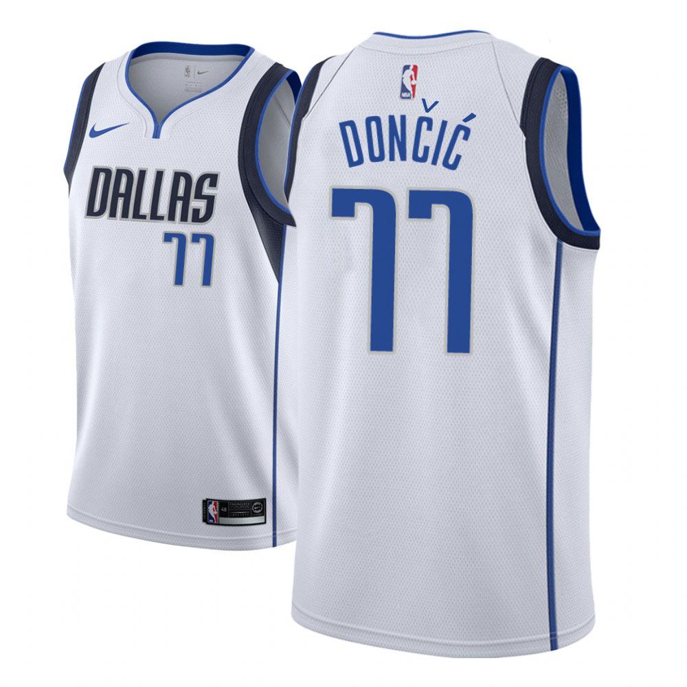 Баскетбольная джерси 2018-19 Luka Doncic Dallas Mavericks #77 Association White