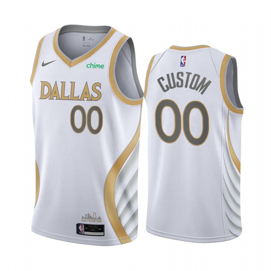 Баскетбольная джерси 2020-21 Dallas Mavericks #00 Custom City Edition Silver Swingman Jersey