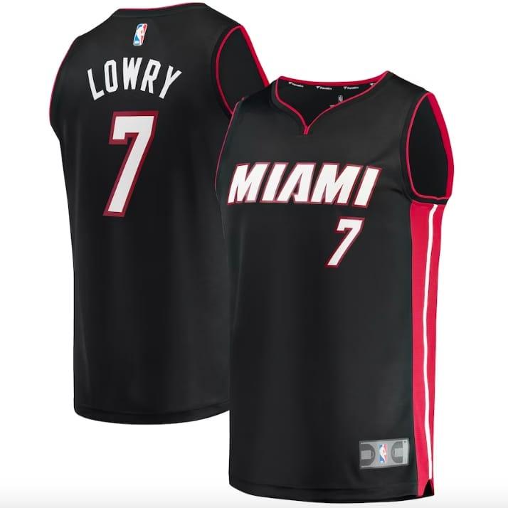 Баскетбольная джерси 2022-23 Miami Heat #7 Kyle Lowry Fast Break Icon Black Jersey