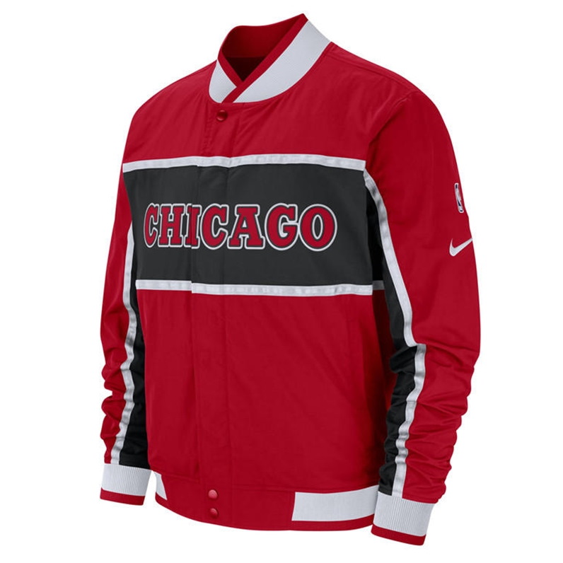 Бомбер 2018 Nike NBA Chicago Bulls Retro Red Bomber Jacket