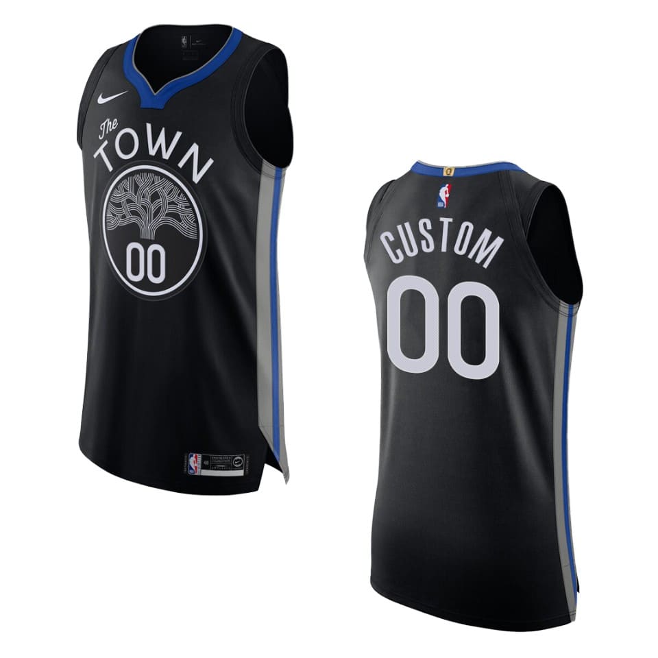 Баскетбольная джерси 2019-20 Warriors #00 Custom City Black Authentic Jersey