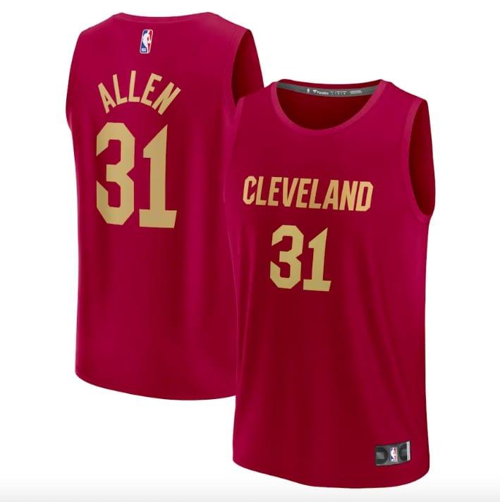 Баскетбольная джерси 2022-23 Cleveland Cavaliers #31 Jarrett Allen Fast Break Icon Wine Jersey