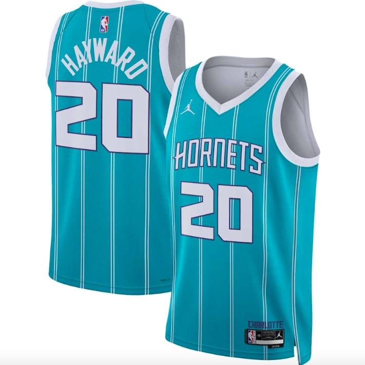 Баскетбольная джерси 2022-23 Charlotte Hornets #20 Gordon Hayward Icon Teal Jersey