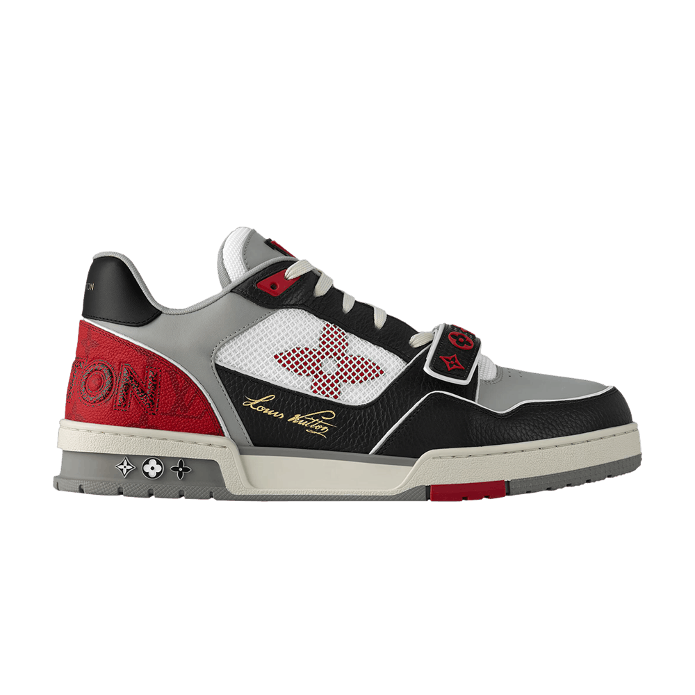 Кроссовки Louis Vuitton Trainer Low 'Velcro Strap - Black Grey Red'