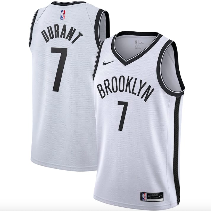 Баскетбольная джерси 2020-21 Brooklyn Nets #7 Kevin Durant Association White Jersey
