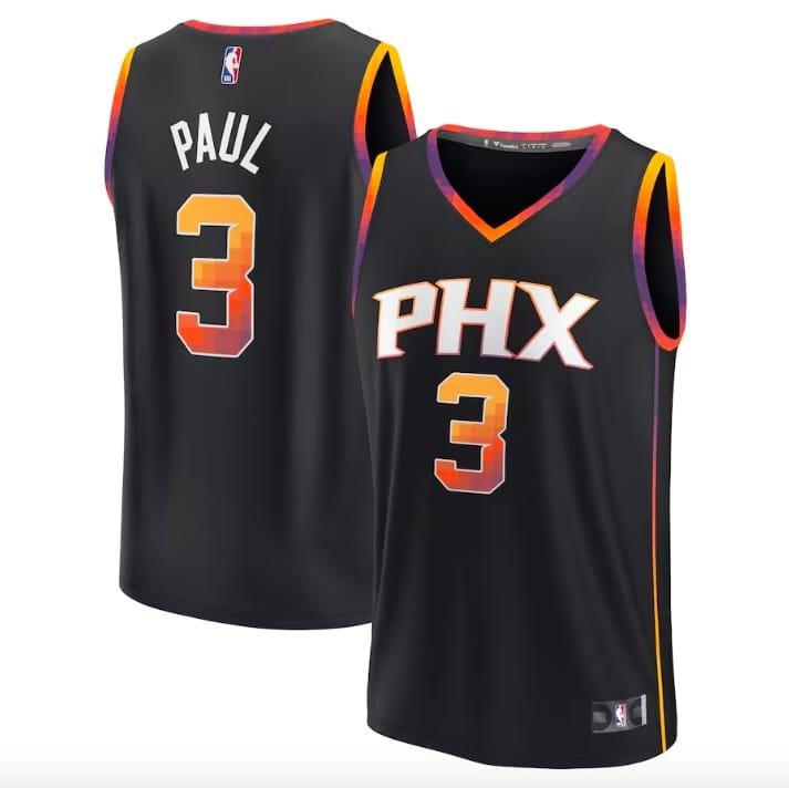 Баскетбольная джерси 2022-23 Phoenix Suns #3 Chris Paul Fast Break Statement Black Jersey