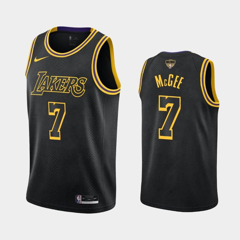 Баскетбольная джерси 2020 NBA Finals Bound Lakers JaVale McGee #7 Black Kobe Tribute City