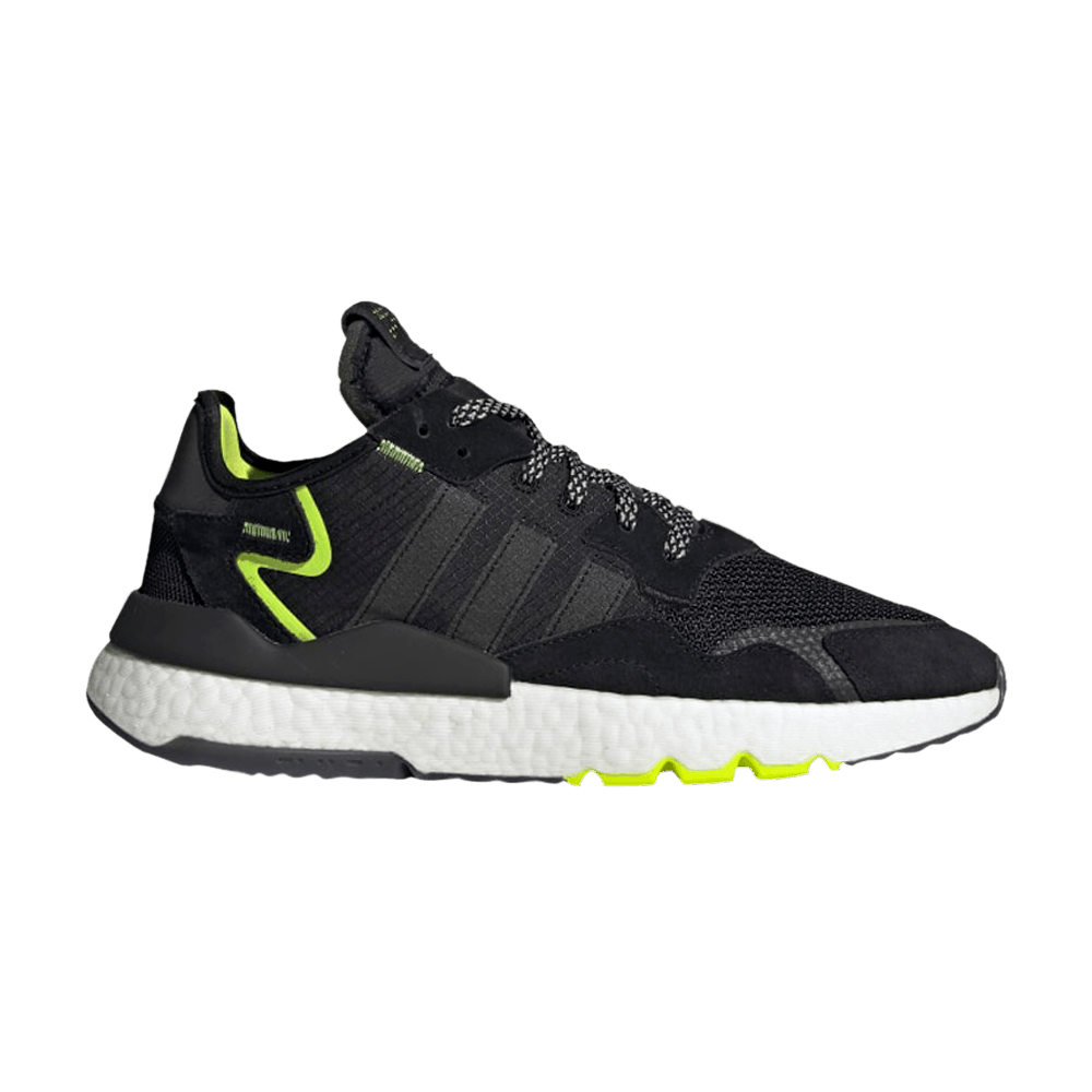 Кроссовки Adidas Nite Jogger 'Black Solar Yellow'