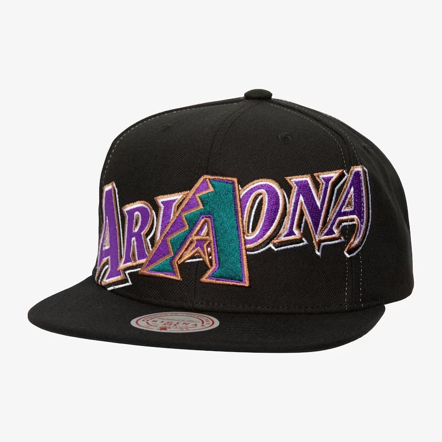 Бейсболка Mitchell & Ness Black Arizona Diamondbacks Day 4 Snapback Hat