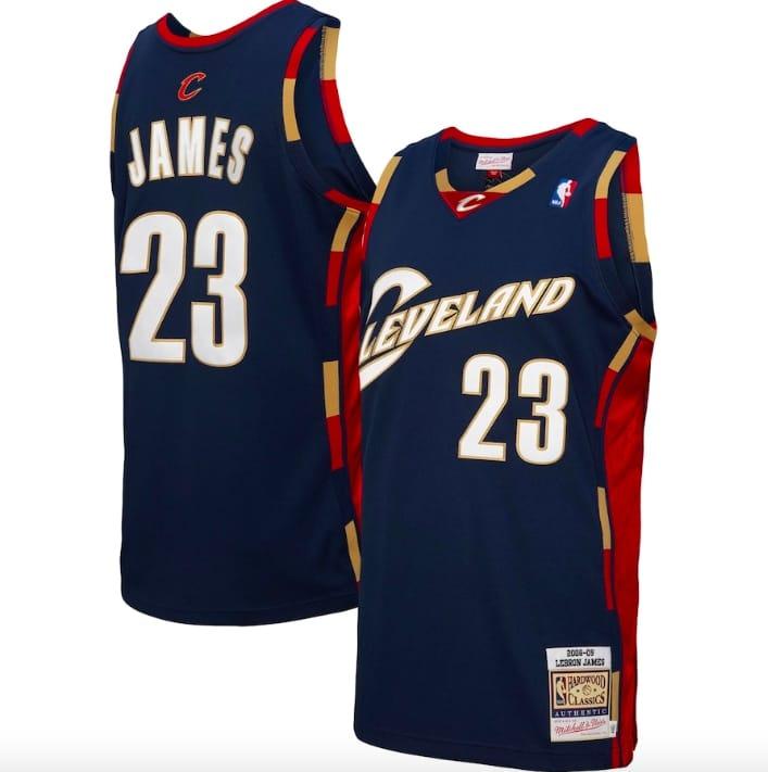 Баскетбольная джерси 2007-08 Cleveland Cavaliers #23 LeBron James Mitchell & Ness Authentic Navy Jersey
